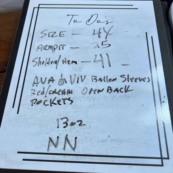 Ava & Viv Red & White Smocked Midi Dress Size 4X Puff Sleeves & Square Neckline - Picture 10 of 10